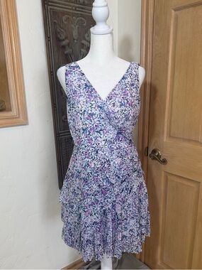 Banana Republic Petite Floral Dress Tiered Skirt